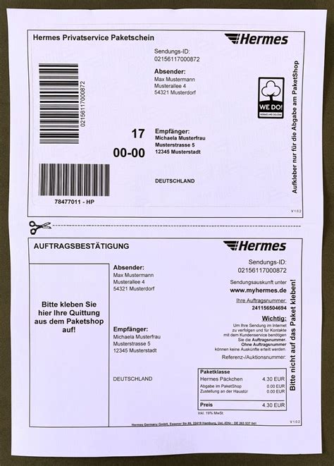 hermes etiketten drucken|Hermes paketverhandlung.